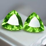 Certified Natural Peridot 16 Carat – Rare Fancy Cut Green Loose Gemstone Pair