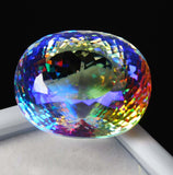 82 Ct Mystic Topaz Lab Created Rainbow Oval Shape Loose Gemstones A++ CERTIFIED
