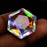 Mystic Topaz Loose Gemstone Multi-Color CERTIFIED Lab Created 24.70 Ct Fancy Cut Gem