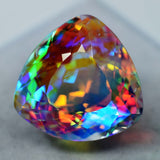 Rainbow Mystic Topaz CERTIFIED Trillion Cut 46.55 Ct Loose Gemstone Lab Created