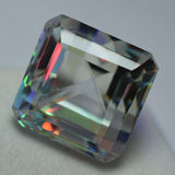 Lab-Created CERTIFIED Rainbow MYSTIC Topaz 74 Ct Square Cut Ring Size Gemstone