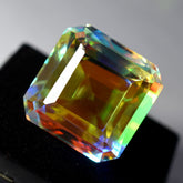 CERTIFIED Best Mystic Quartz Natural 68.75 Ct Square Cut Rainbow Color Gemstone