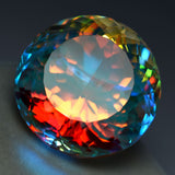66.35 Ct Natural Mystic Quartz Round Cut Rainbow Color CERTIFIED Rare Loose Gemstone