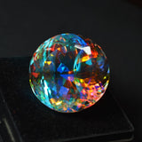 Brazilian Mystic Quartz Rainbow 70.05 Ct Round Cut CERTIFIED Loose Gemstone