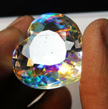A+ CERTIFIED Natural 25.00 Ct Rainbow MYSTIC Topaz HEART Shape Loose Gemstone