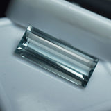 Certified 5.45 carat baguette-cut sapphire.