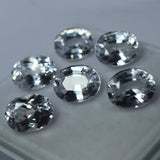 Certified lot – 6 pieces 48 carat white sapphire natural oval cut from Ceylon