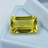 Perfect Yellow Sapphire 10.85 Ct Emerald Cut Loose Gemstone Natural CERTIFIED