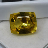 Natural Sapphire Yellow Color 10.23 Carat Cushion Cut Loose Gemstone CERTIFIED