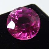 Pink Ruby 9.23 Ct Round Shape Mirrored on Glossy Black Surface – Natural Certified Loose Gemstone