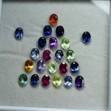 7x5 mm 8 Pcs Natural Sapphire Untreated Oval Cut Loose Gemstone Lot CERTIFIED