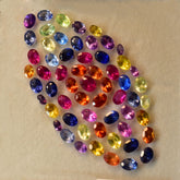 Untreated Sapphire Oval Cut 12 Pcs 7x5 mm Natural CERTIFIED Gemstone Lot