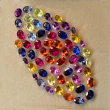 Untreated Sapphire Oval Cut 12 Pcs 7x5 mm Natural CERTIFIED Gemstone Lot