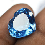 Natural blue sapphire, 10.24ct, heart cut.