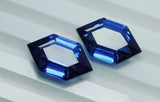 High-quality certified blue sapphire pair, flawless fancy shape, total weight 15.98 carats