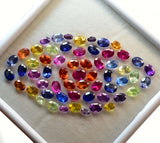 Natural Untreated Sapphire 7x5 mm 8 Pcs Oval Cut CERTIFIED Gemstone Lot