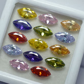 Sapphire Mix Color Gemstone 24 Pcs CERTIFIED Natural Marquise Cut 10.5 MM Lot