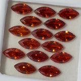 Natural Orange Sapphire 9 Pieces 10x5mm Marquise Cut Certified Loose Gems