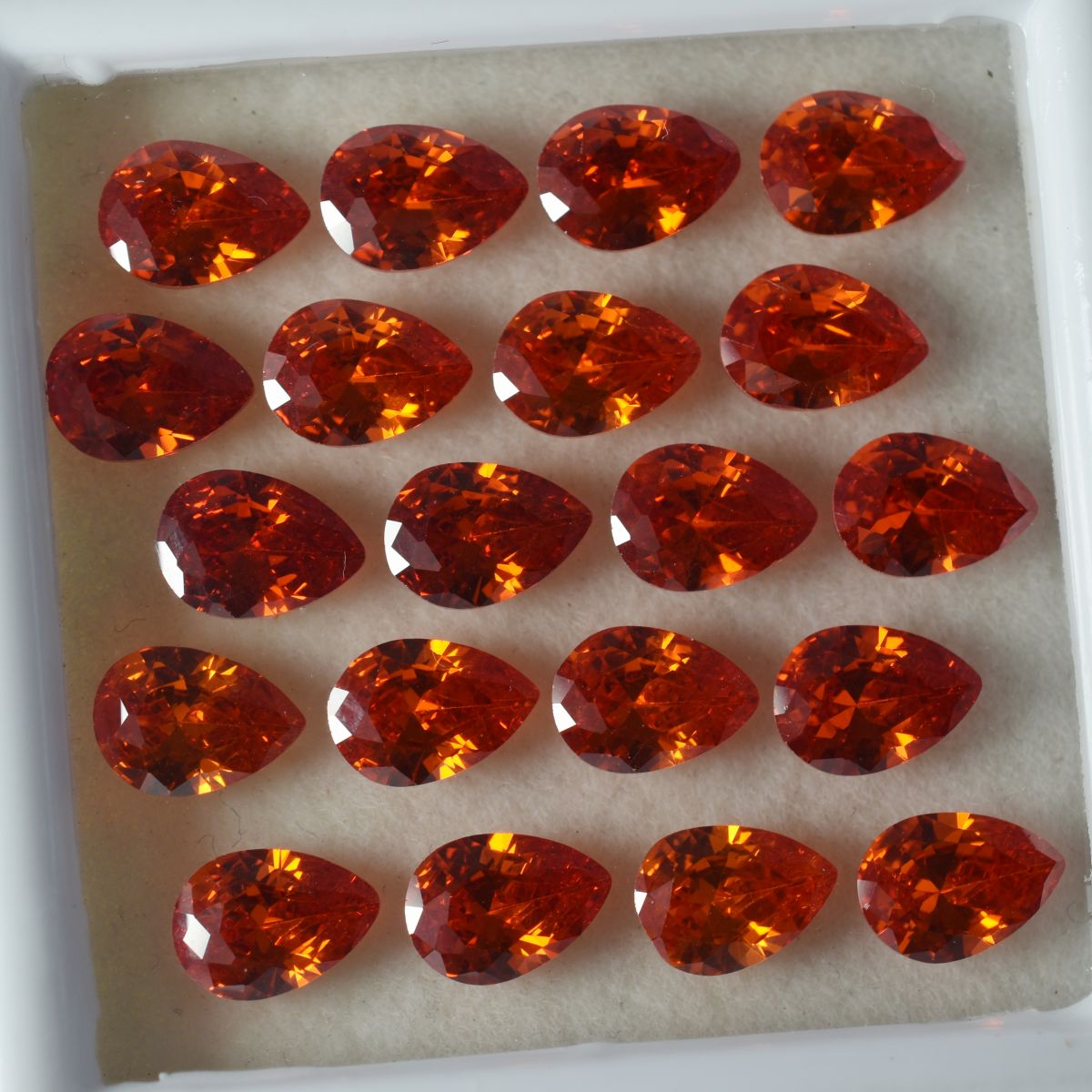 Certified 9 Pcs Natural Orange Sapphire Pear Cut 7x5mm Loose Gemstone Lot