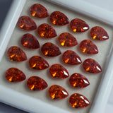 Certified Pear Cut 9 Pcs Orange Sapphire 7x5mm Natural Loose Gemstone Lot