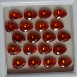 Loose Gemstone Lot – 9 Pcs Certified Natural Orange Sapphire Pear Cut 7x5mm
