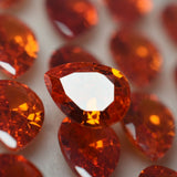 Certified 9 Pcs Natural Orange Sapphire Pear Cut 7x5mm Loose Gemstone Lot