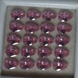 6 pcs natural pink sapphire certified loose gemstones pear cut 6x5 mm
