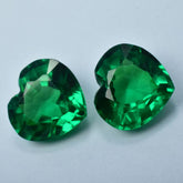 NATURAL Garnet GREEN Heart Shape 20.1 Ct CERTIFIED Loose Gemstone Pair