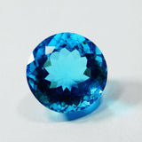 Translucent Round Aquamarine 10 Ct Loose Gemstone on White Background