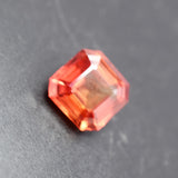 Brilliant Square Cut 9 Ct Certified Orange Sapphire Gemstone