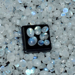 CERTIFIED Moonstone 18 Pcs Oval Shape White Natural Lot Loose Gemstone