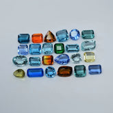 250 Ct Lab-Created Topaz Mix shape & Mix Rare Loose Gemstone Lot CERTIFIED