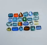 250 Ct Lab-Created Topaz Mix shape & Mix Rare Loose Gemstone Lot CERTIFIED