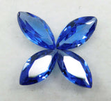 High-quality certified blue sapphire gemstones, marquise cut, 4 pcs, total 2.00 carats.