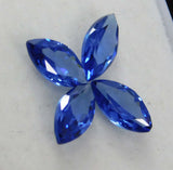 Certified loose gemstones, natural blue sapphires, marquise cut, 2.00 carats total, set of 4.