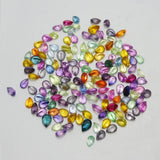 7x4 mm Mix Color Natural 6 Pcs Pear Cut Lot Sapphire CERTIFIED Loose Gemstone