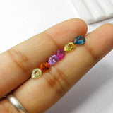 7x4 mm Mix Color Natural 6 Pcs Pear Cut Lot Sapphire CERTIFIED Loose Gemstone