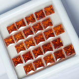 Natural Orange Sapphire 9 Pieces 5x5mm Square Cut Certified Loose Gems