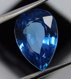 Pear-shape blue sapphire, flawless.