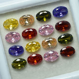 Oval Cut Sapphire Mix Color 24 Pcs Natural CERTIFIED Loose Gemstone 7x5 MM Lot