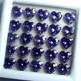 Heart cut purple sapphire 6x6 mm certified natural loose gemstone set of 6