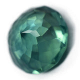 Natural grandidierite gemstone, 4.90 ct round shape green-blue hue, certified.