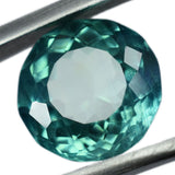 Loose certified grandidierite, 4.90 ct round cut greenish-blue natural gemstone