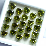12 Pcs NATURAL Green Ceylon SAPPHIRE Heart 6x6 mm Loose Gemstone CERTIFIED Lot