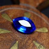 High-quality certified 5.90 carat natural blue sapphire, genuine marquise cut, rare loose gemstone.