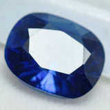 Loose AA+ certified cushion cut Ceylon blue sapphire, 8.10 ct natural gemstone.