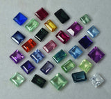 CERTIFIED Baguette Cut 24 Pcs Natural Sapphire Loose Gemstone Lot 8x6 mm Size.