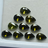 6x5 mm Natural SAPPHIRE Green PEAR SHAPE Loose Gemstone CERTIFIED 6 Pcs Lot