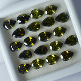 6x5 mm Natural SAPPHIRE Green PEAR SHAPE Loose Gemstone CERTIFIED 6 Pcs Lot