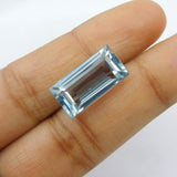 13.10 Ct Aquamarine Baguette Cut Gemstone Held Between Two Fingers Natural Certified Stone